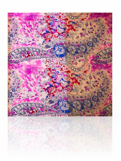 Палантин Женский SN-PAISLEY.ANIMAL/WHITE.PINK
